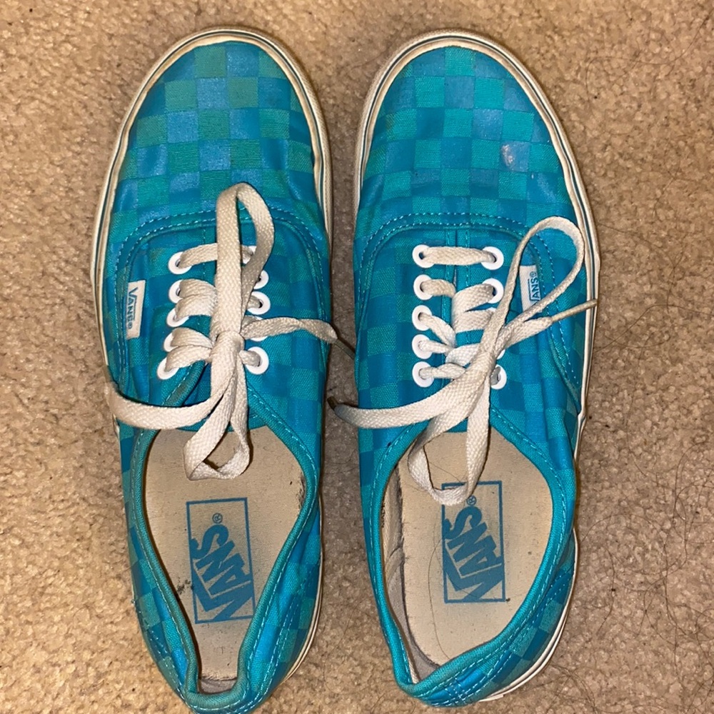 Blue checkered vans